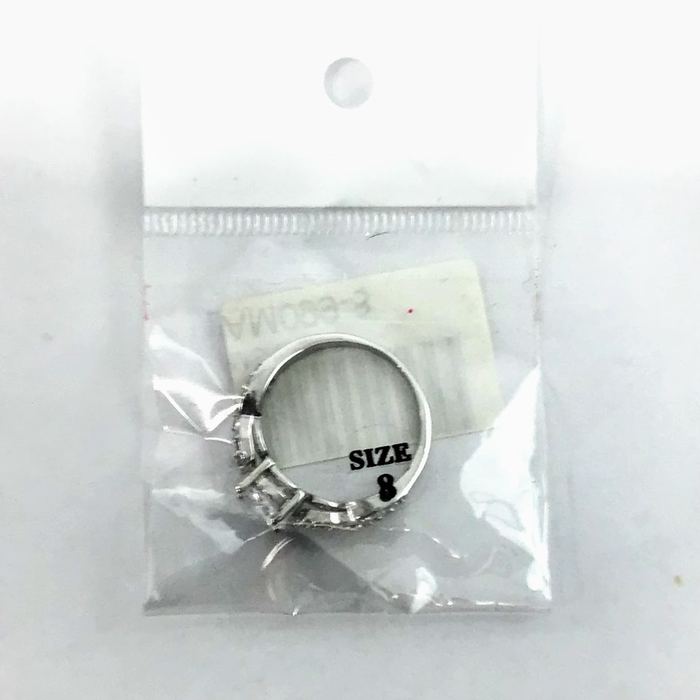 NEW 925 Sterling Silver 1.5  Cubic Zirconia Ring Size Size 8 - Picture 6 of 8